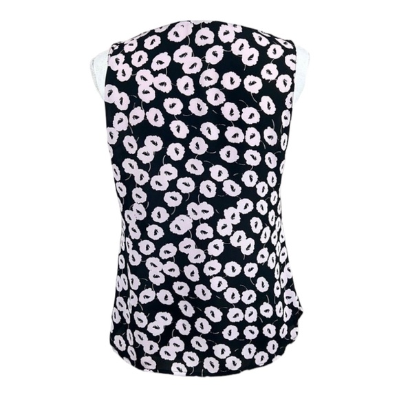 Ann Taylor Loft Black & Light Purple Floral Sleeveless Blouse Size XS - Picture 2 of 6